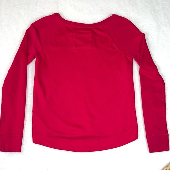 Abercrombie Kids sz M dark pink w sequin moose logo front long sleeve sweatshirt - Picture 2 of 12